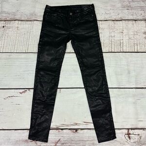 ALLSAINTS SPITALFIELDS women’s cigarette skinny jeans in size 28 Shiny Black EUC